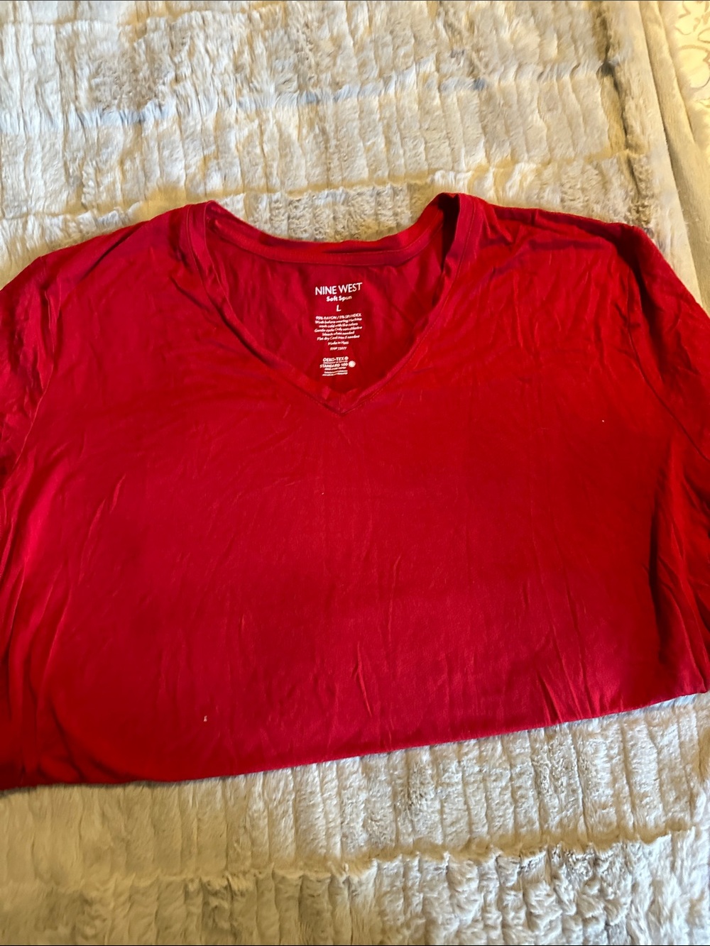 Nine West Women's Red V-Neck Top🇺🇸